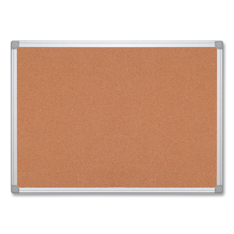 BI-SILQUE VISUAL COMMUNICATION PRODUCTS Earth Cork Board, 48" x 36", Tan Surface, Satin Aluminum Frame (BVCCA051790)