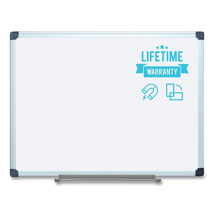 BI-SILQUE VISUAL COMMUNICATION PRODUCTS Porcelain Value Dry Erase Board, 36" x 48", White Surface, Satin Aluminum Frame (BVCCR0801170MV) thumbnail 2