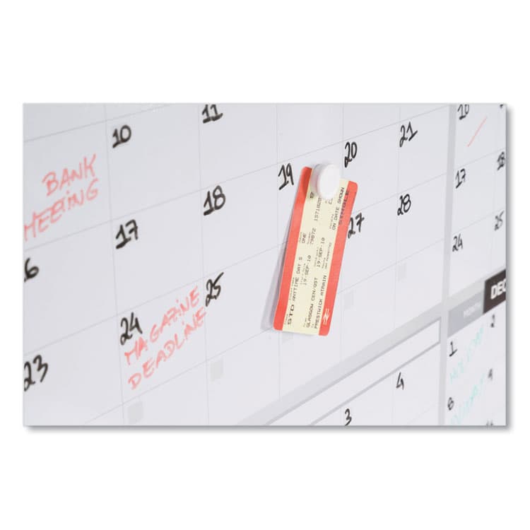 BI-SILQUE VISUAL COMMUNICATION PRODUCTS Magnetic Dry Erase Calendar Board, 12-Month Planning/Scheduling, 48" x 36", White Surface, Satin Aluminum Frame (BVCGA05106830) thumbnail 3