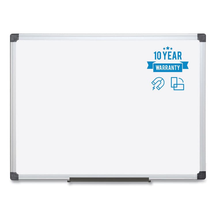 BI-SILQUE VISUAL COMMUNICATION PRODUCTS Value Lacquered Steel Magnetic Dry Erase Board, 18" x 24", White Surface, Satin Aluminum Frame (BVCMA0207170) thumbnail 2
