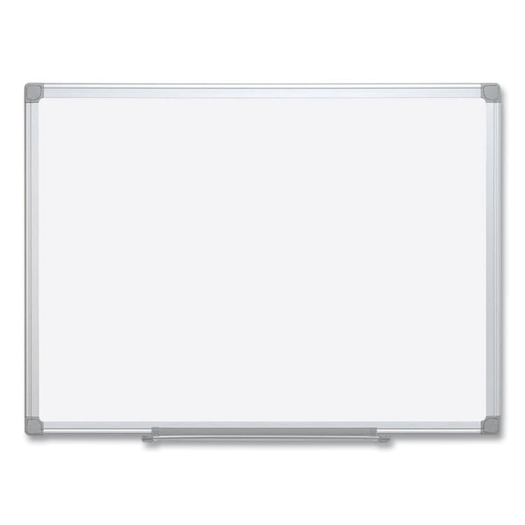 BI-SILQUE VISUAL COMMUNICATION PRODUCTS Earth Silver Easy Clean Dry Erase Boards, 96" x 48", White Surface, Satin Aluminum Frame (BVCMA2100790)