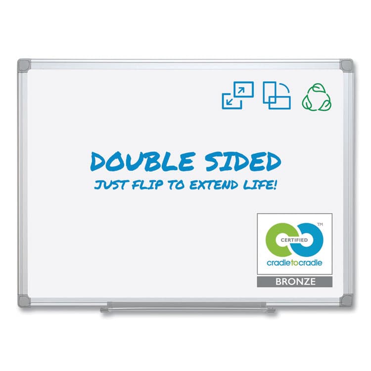 BI-SILQUE VISUAL COMMUNICATION PRODUCTS Earth Silver Easy Clean Dry Erase Boards, 72" x 48", White Surface, Satin Aluminum Frame (BVCMA2700790) thumbnail 2