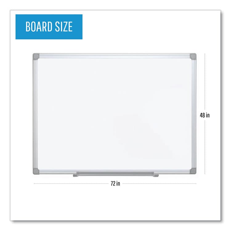 BI-SILQUE VISUAL COMMUNICATION PRODUCTS Earth Silver Easy Clean Dry Erase Boards, 72" x 48", White Surface, Satin Aluminum Frame (BVCMA2700790) thumbnail 4