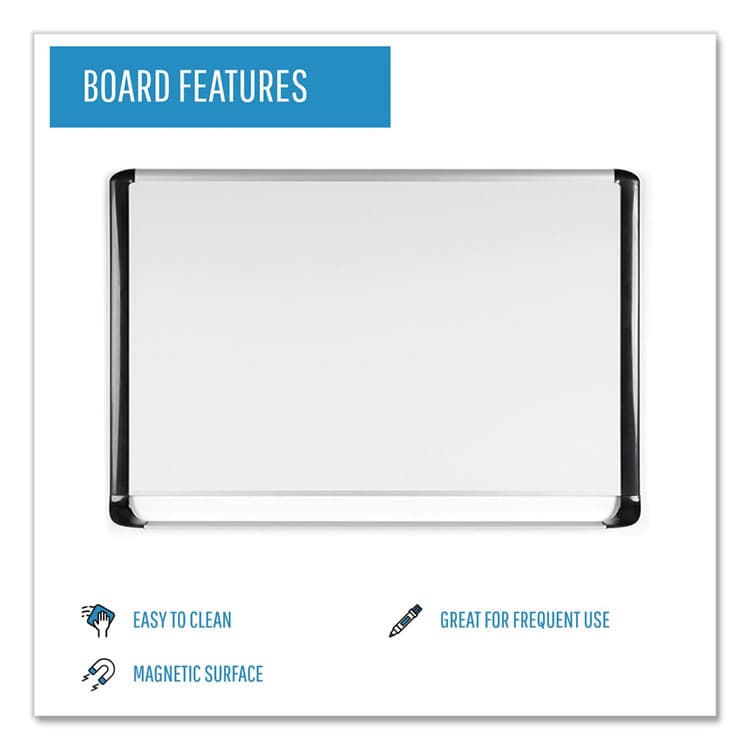 BI-SILQUE VISUAL COMMUNICATION PRODUCTS Gold Ultra Magnetic Dry Erase Boards, 48" x 36", White Surface, Black/Satin Aluminum Frame (BVCMVI050201) thumbnail 4