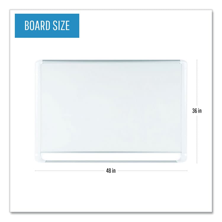 BI-SILQUE VISUAL COMMUNICATION PRODUCTS Gold Ultra Magnetic Dry Erase Boards, 48" x 36", White Surface, White/Natural Aluminum Frame (BVCMVI050205) thumbnail 2