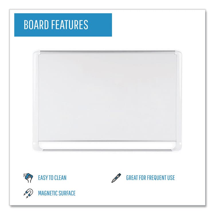 BI-SILQUE VISUAL COMMUNICATION PRODUCTS Gold Ultra Magnetic Dry Erase Boards, 48" x 36", White Surface, White/Natural Aluminum Frame (BVCMVI050205) thumbnail 4