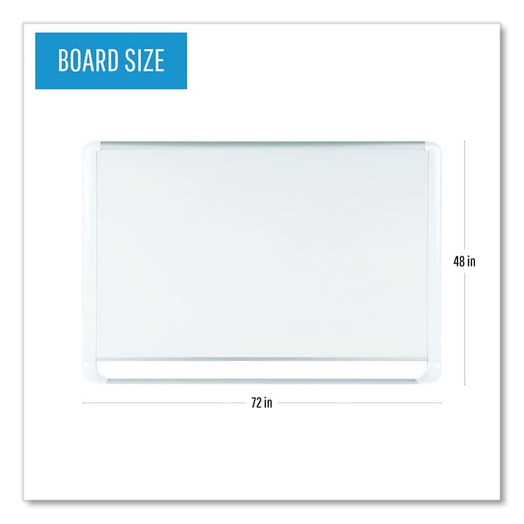 BI-SILQUE VISUAL COMMUNICATION PRODUCTS Gold Ultra Magnetic Dry Erase Boards, 72" x 48", White Surface, White/Natural Aluminum Frame (BVCMVI270205) thumbnail 2