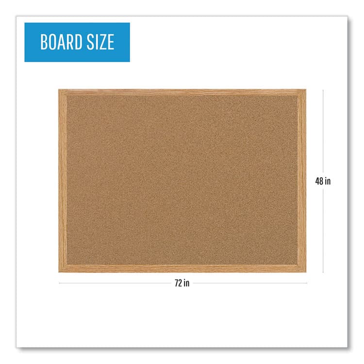 BI-SILQUE VISUAL COMMUNICATION PRODUCTS Earth Cork Board, 72" x 48", Tan Surface, Oak Finished Wood Frame (BVCSB1420001233) thumbnail 2
