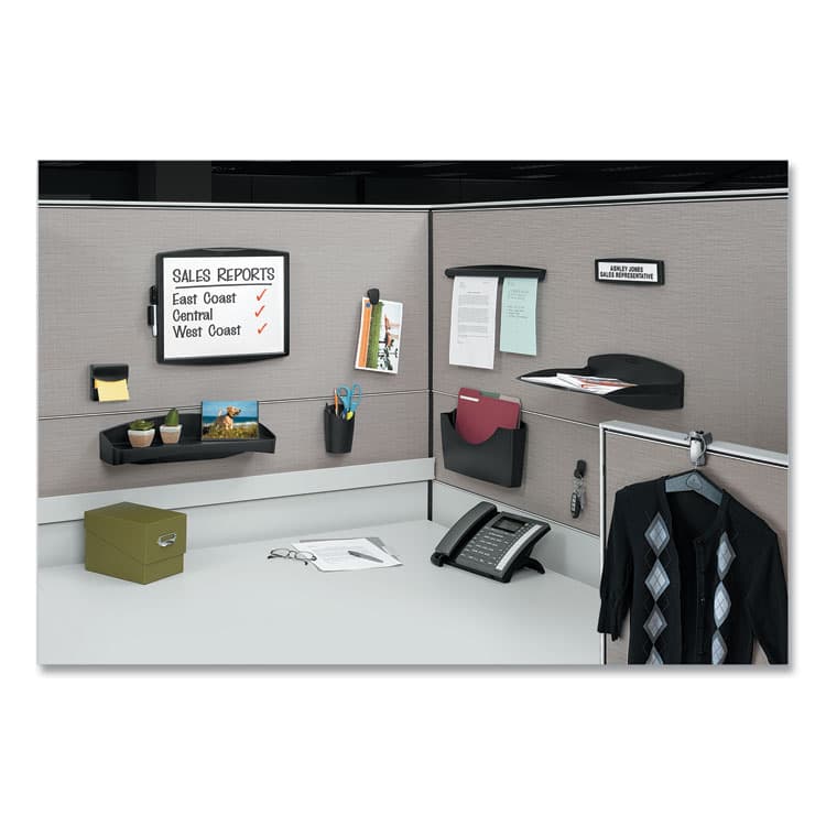 FELLOWES MFG. CO. Plastic Partition Additions Nameplate, 9 x 0.75 x 2.5, Fabric Panel Mount, Dark Graphite (FEL75906) thumbnail 3