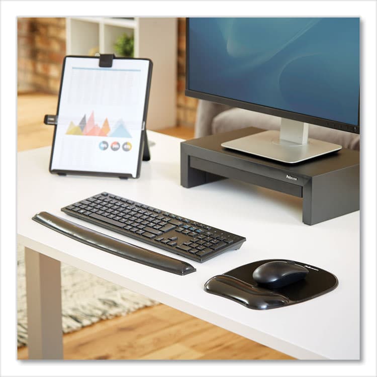 FELLOWES MFG. CO. Gel Crystals Keyboard Wrist Rest, 18.5 x 2.25, Black (FEL9112201) thumbnail 4