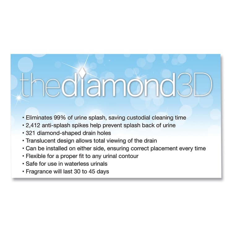 BIG D Diamond 3D Urinal Screen, Melon Mist Scent, Clear, 10/Pack, 6 Packs/Carton (BGD621CT) thumbnail 4