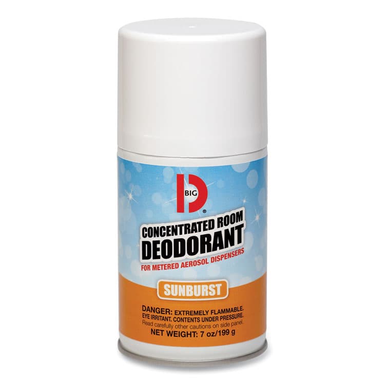 BIG D Metered Concentrated Room Deodorant, Sunburst Scent, 7 oz Aerosol Spray, 12/Carton (BGD464)