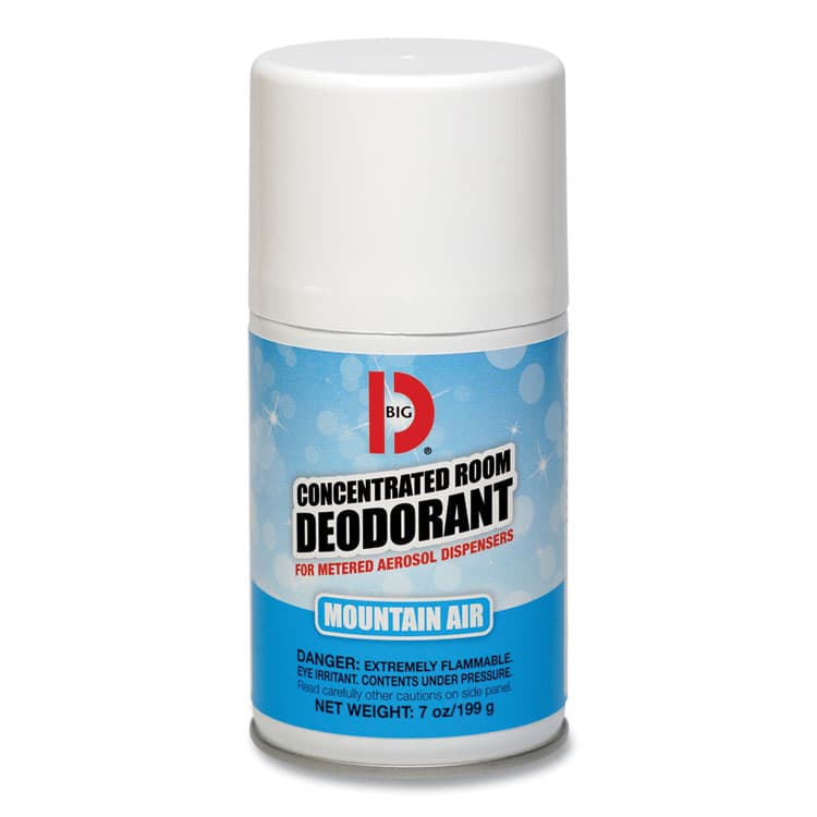 BIG D Metered Concentrated Room Deodorant, Mountain Air Scent, 7 oz Aerosol Spray, 12/Carton (BGD463)