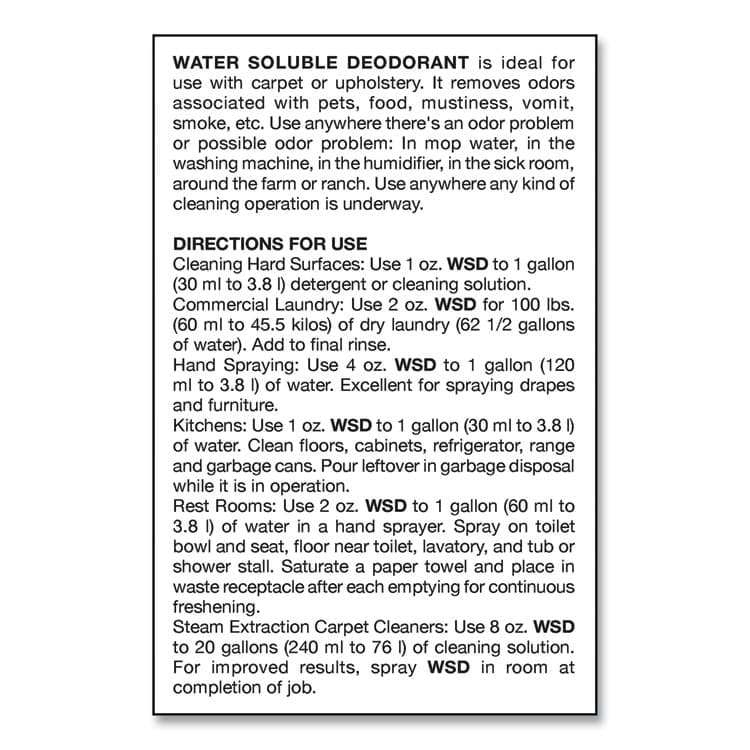 BIG D Water-Soluble Deodorant, Mountain Air, 32 oz Bottle, 12/Carton (BGD358) thumbnail 2