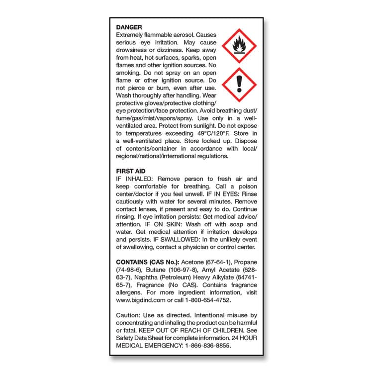 BIG D Odor Control Fogger, Original Scent, 5 oz Aerosol Spray, 12/Carton (BGD341) thumbnail 4