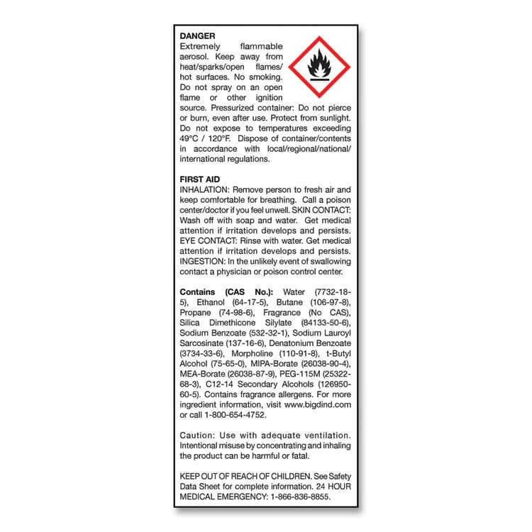 BIG D No-Vacuum Carpet Freshener, Fresh Scent, 14 oz Aerosol Spray, 12/Carton (BGD241) thumbnail 4