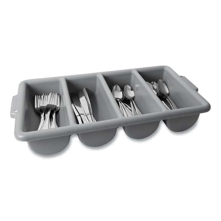 RUBBERMAID COMMERCIAL PROD. Cutlery Bin, 4 Compartments, 11.5 x 21.25 x 3.75, Plastic, Gray (RCP3362GRA) thumbnail 3