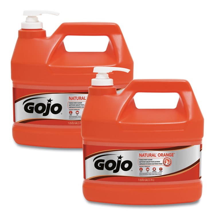GO-JO INDUSTRIES NATURAL ORANGE Pumice Hand Cleaner, Citrus Scent, 1 gal, 2/Carton (GOJ095502CT)