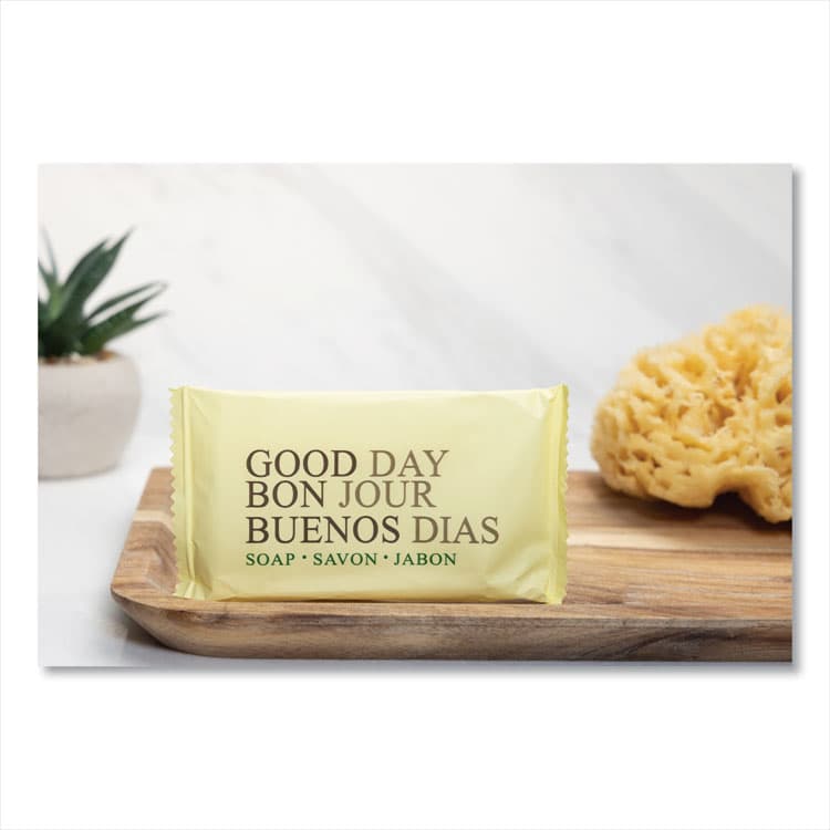 TRANSMACRO AMENITIES Amenity Bar Soap, Pleasant Scent, # 1 1/2, 500/Carton (GTP390150A) thumbnail 2