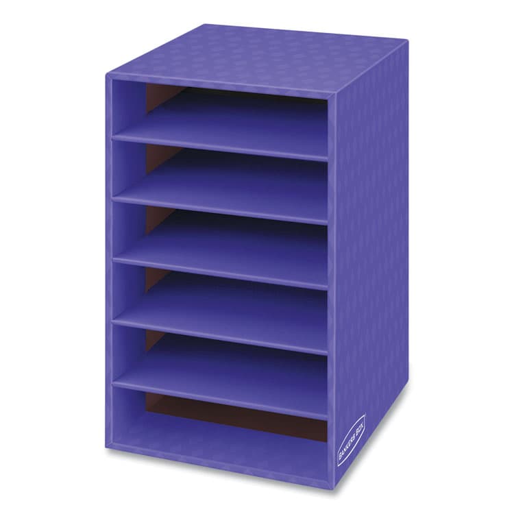 FELLOWES MFG. CO. Vertical Classroom Organizer, 6 Shelves, 11.88 x 13.25 x 18, Purple (FEL3381201) thumbnail 2