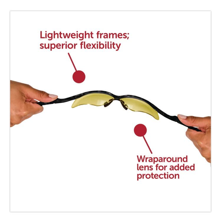 KIMBERLY-CLARK PROFESSIONAL Nemesis Safety Glasses, Black Half Frame, Amber Dual Lens, 12/Box (ANS22476) thumbnail 4