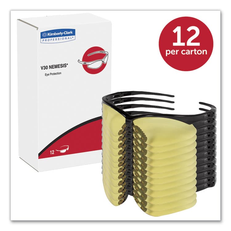 KIMBERLY-CLARK PROFESSIONAL Nemesis Safety Glasses, Black Half Frame, Amber Dual Lens, 12/Box (ANS22476) thumbnail 2