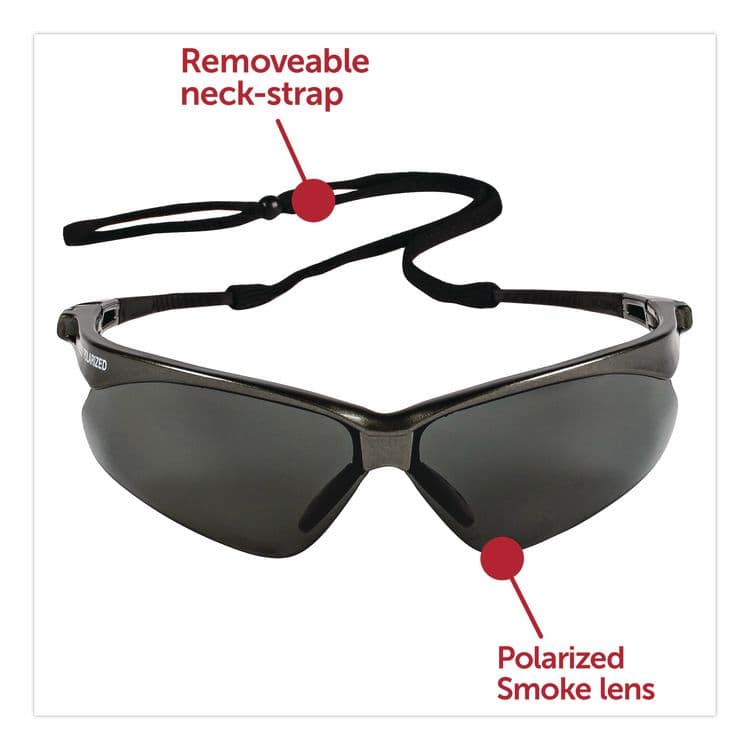 KIMBERLY-CLARK PROFESSIONAL Nemesis Safety Glasses, Gunmetal Half Frame, Smoke Dual Lens, 12/Box (ANS28635) thumbnail 3