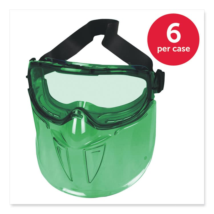 KIMBERLY CLARK V90 Shield Safety Goggles with Face Shield, Over Glasses, Green Anti-Fog Lens, 6/Box (ANS18631) thumbnail 2