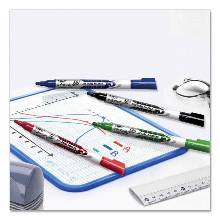 BIC CORP. Intensity Advanced Dry Erase Marker, Medium Bullet Tip, Assorted Colors, 4/Pack (BICGELIPP41AST) thumbnail 4