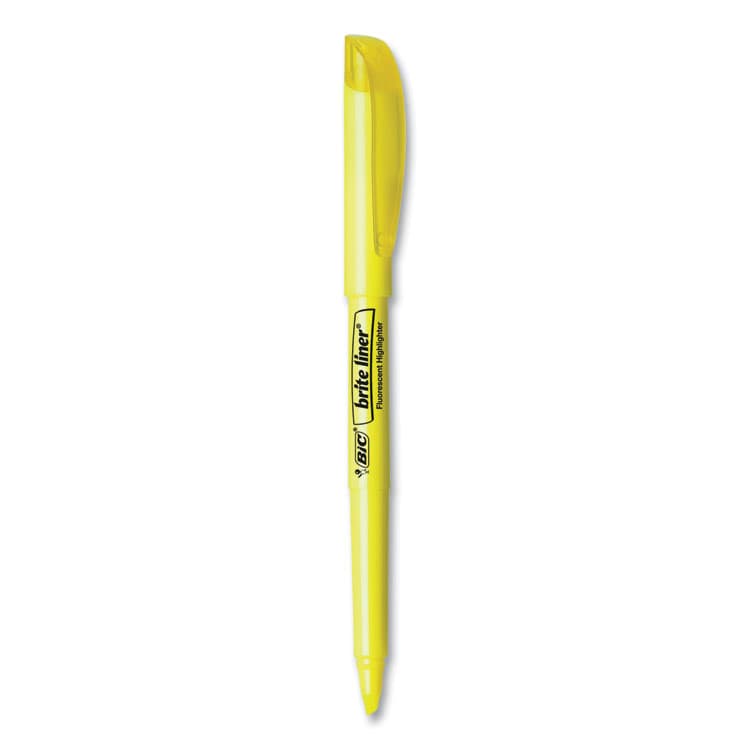 BIC CORP. Brite Liner Highlighter Value Pack, Yellow Ink, Chisel Tip, Yellow/Black Barrel, 24/Pack (BICBL241YW) thumbnail 2