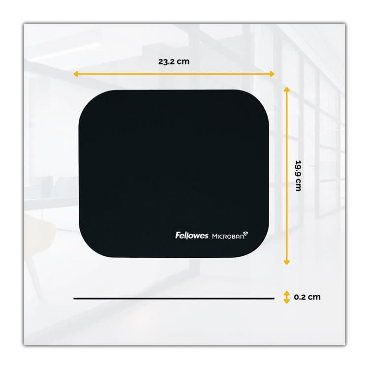 FELLOWES MFG. CO. Mouse Pad with Microban Protection, 9 x 8, Black (FEL5933901) thumbnail 3