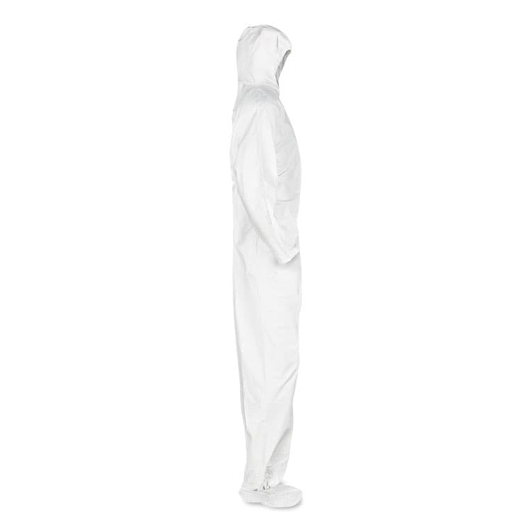 KIMBERLY-CLARK PROFESSIONAL A20 Breathable Particle Protection Coveralls, Elastic Back, Hood and Boots, Large, White, 24/Carton (ANS49123) thumbnail 3