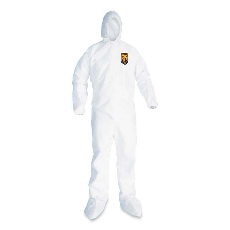 KIMBERLY-CLARK PROFESSIONAL A20 Breathable Particle Protection Coveralls, Elastic Back, Hood and Boots, 4X-Large, White, 20/Carton (ANS49127) thumbnail 4