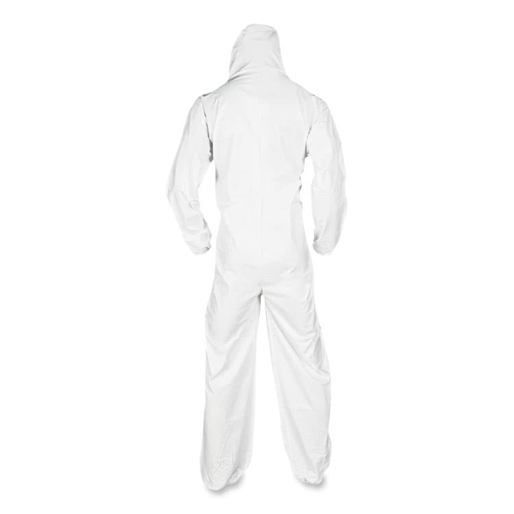 KIMBERLY-CLARK PROFESSIONAL A20 Breathable Particle Protection Coveralls, Elastic Back, Hood and Boots, Large, White, 24/Carton (ANS49123) thumbnail 2
