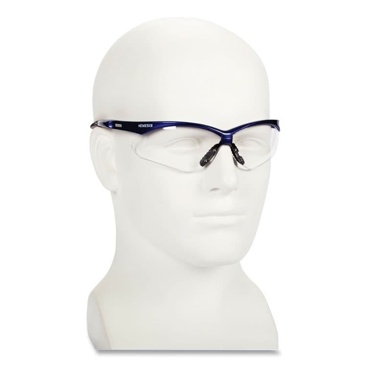 KIMBERLY-CLARK PROFESSIONAL Nemesis Safety Glasses, Metallic Blue Half Frame, Clear Dual Lens, 12/Box (ANS47384)