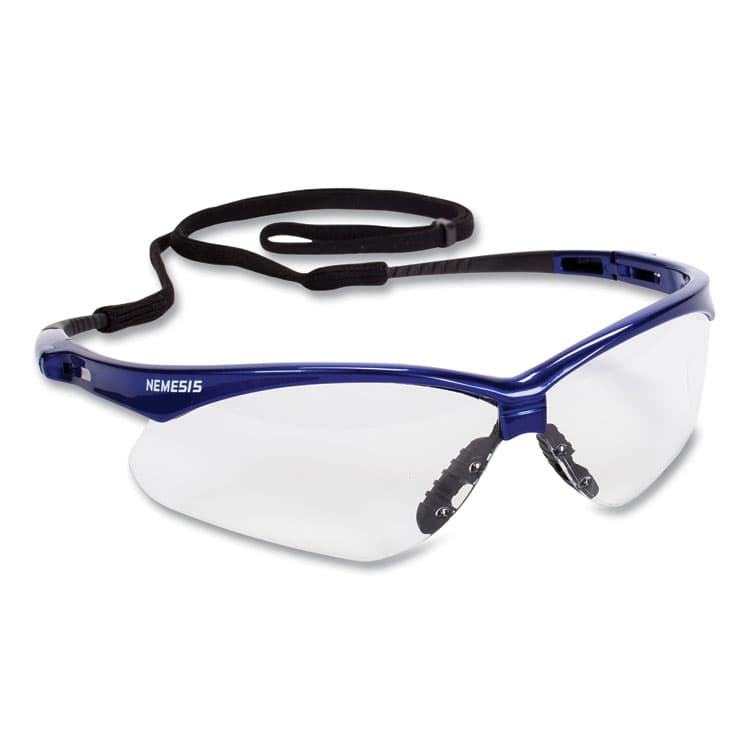 KIMBERLY-CLARK PROFESSIONAL Nemesis Safety Glasses, Metallic Blue Half Frame, Clear Dual Lens, 12/Box (ANS47384) thumbnail 2