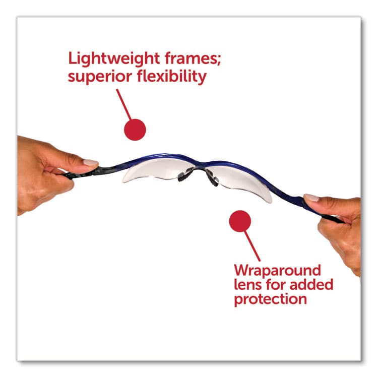KIMBERLY-CLARK PROFESSIONAL Nemesis Safety Glasses, Metallic Blue Half Frame, Clear Dual Lens, 12/Box (ANS47384) thumbnail 3