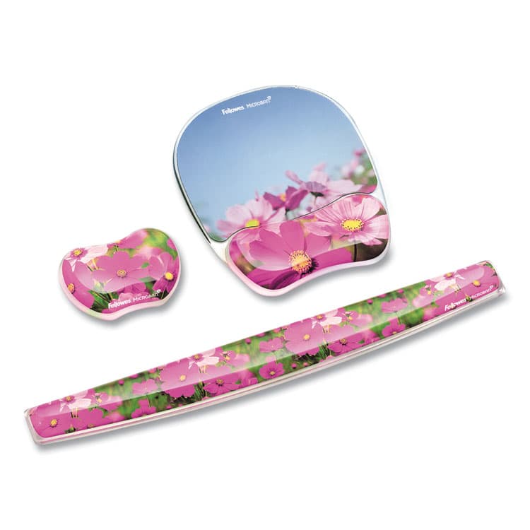 FELLOWES MFG. CO. Photo Gel Keyboard Wrist Rest with Microban Protection, 18.56 x 2.31, Pink Flowers Design (FEL9179101) thumbnail 3