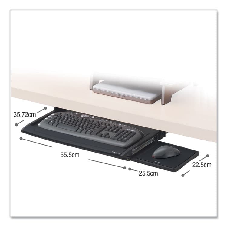 FELLOWES MFG. CO. Deluxe Keyboard Drawer, 20.5w x 11.13d, Black (FEL8031207) thumbnail 2