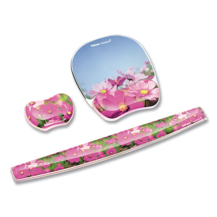 FELLOWES MFG. CO. Photo Gel Mouse Pad with Wrist Rest with Microban Protection, 9.25 x 7.87, Pink Flowers Design (FEL9179001) thumbnail 3