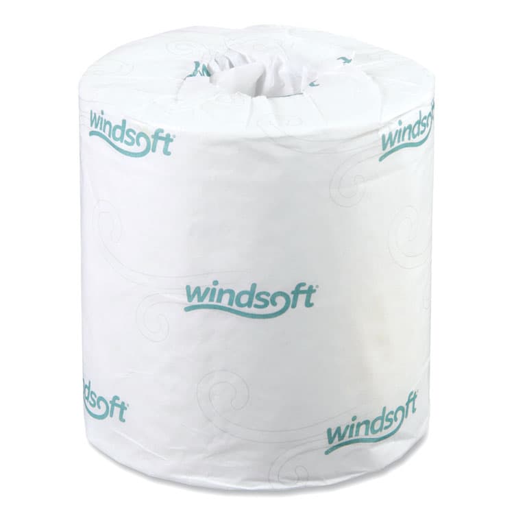 WINDSOFT Bath Tissue, Individually Wrapped Rolls, Septic Safe, 2-Ply, White, 500 Sheets/Roll, 48 Rolls/Carton (WIN2405)