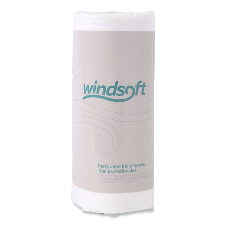 WINDSOFT Kitchen Roll Towels, 2-Ply, 11 x 8.5, White, 85/Roll (WIN122085RL)