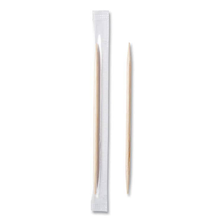 AMERCAREROYAL Cello-Wrapped Round Wood Toothpicks, Mint, 2.5", Natural, 1,000/Box, 15 Boxes/Carton (RPPRM115)
