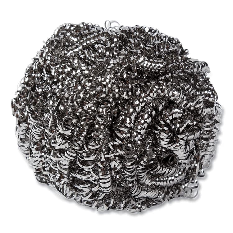 AMERCAREROYAL Stainless Steel Sponge, Polybagged, 1.75 oz, Gray, 12/Pack, 6 Packs/Carton (RPPS7756)