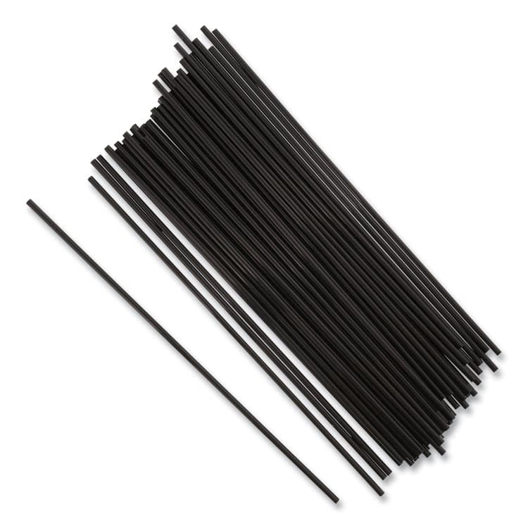 AMERCAREROYAL Sip Straws, 7.5", Plastic, Black, 10,000/Carton (RPPS1525BK7) thumbnail 3