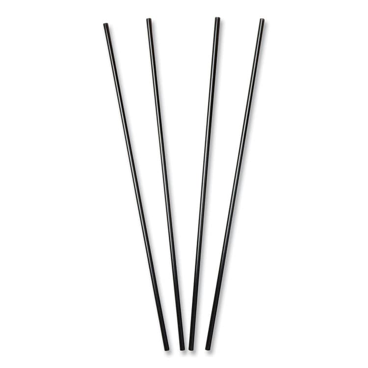 AMERCAREROYAL Sip Straws, 7.5", Plastic, Black, 10,000/Carton (RPPS1525BK7) thumbnail 2