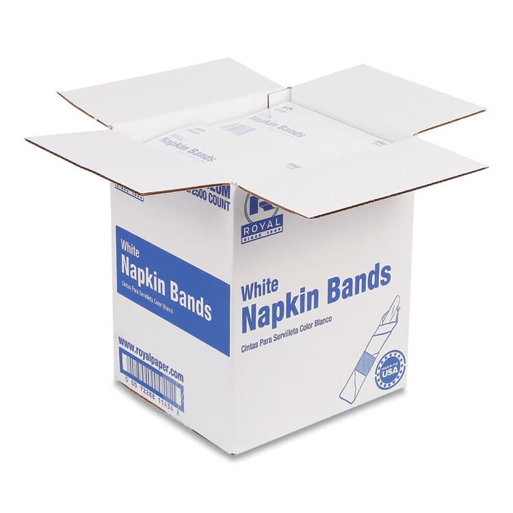 AMERCAREROYAL Napkin Bands, White, 1.5", 20,000/Carton (RPPRNB20M) thumbnail 4
