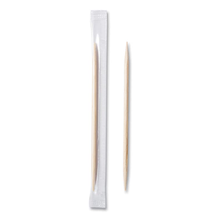 AMERCAREROYAL Cello-Wrapped Round Wood Toothpicks, 2.5", Natural, 1,000/Box, 15 Boxes/Carton (RPPRIW15) thumbnail 2