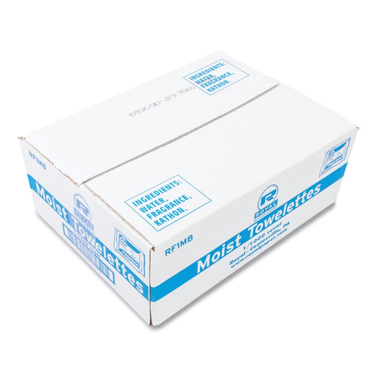 AMERCAREROYAL Moist Towelettes, Individually Wrapped, 4 x 6, Lemon Scent, White, 1,000/Carton (RPPRF1MB) thumbnail 2