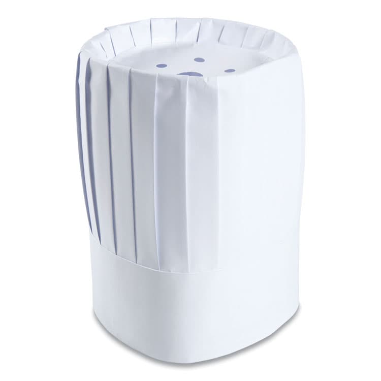 AMERCAREROYAL Pleated Chef's Hats, Paper, Adjustable, 10" Tall, One Size, White, 24/Carton (RPPRCH10)